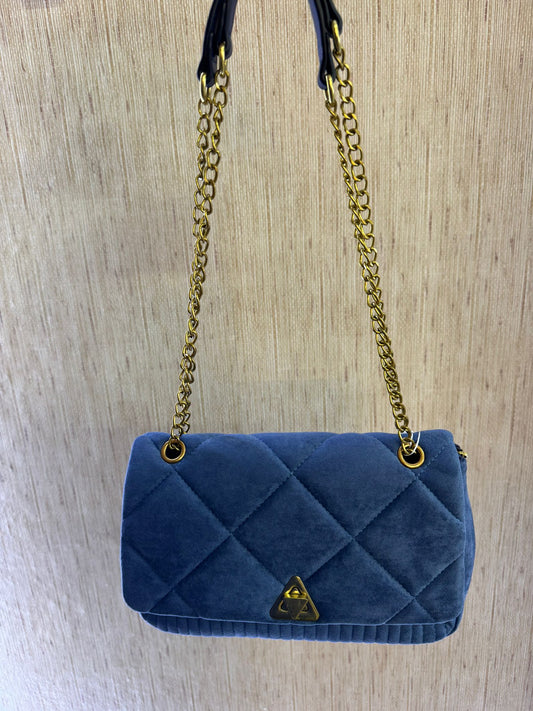 bolso azul piel de melocotón