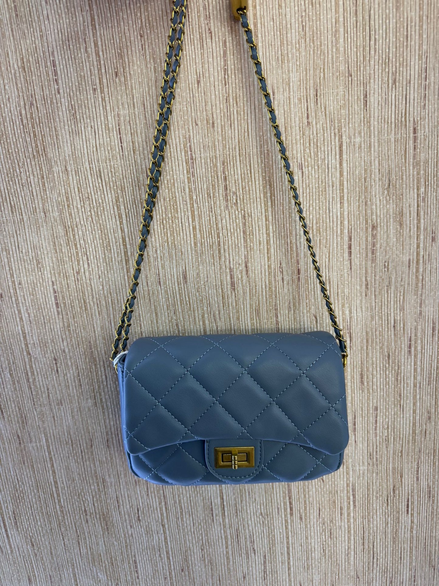 bolso azul polipiel